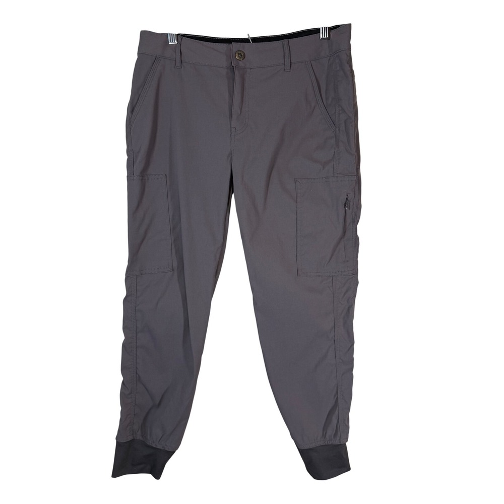 prAna WomenSki Canyon Gray Cargo‎ Jogger Pants Size 8 Lightweight Travel Casual